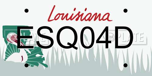 ESQ04D Louisiana License Plate