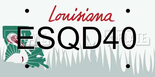 ESQD40 Louisiana License Plate