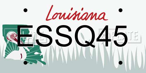ESSQ45 Louisiana License Plate