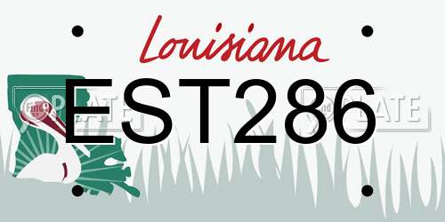 EST286 Louisiana License Plate