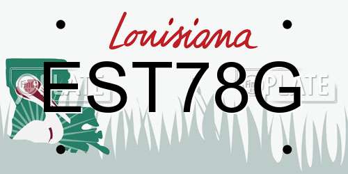 EST78G Louisiana License Plate