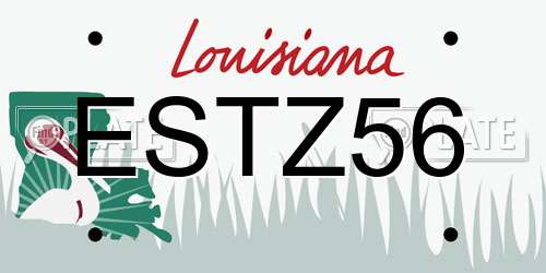 ESTZ56 Louisiana License Plate