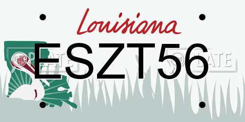 ESZT56 Louisiana License Plate