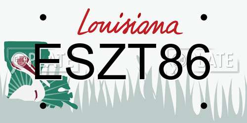 ESZT86 Louisiana License Plate