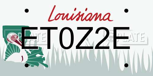 ET0Z2E Louisiana License Plate