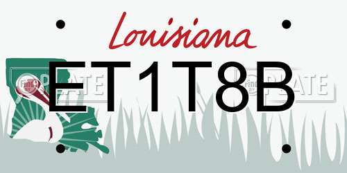 ET1T8B Louisiana License Plate