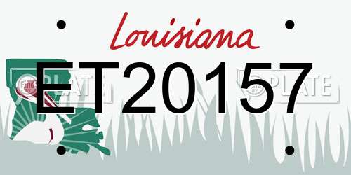 ET20157 Louisiana License Plate