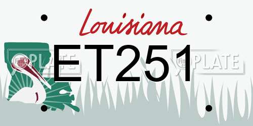 ET251 Louisiana License Plate