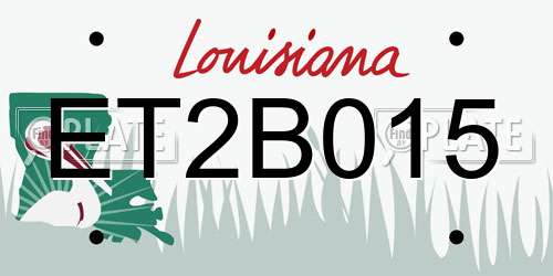 ET2B015 Louisiana License Plate