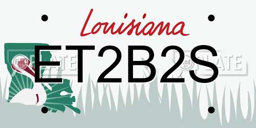 ET2B2S Louisiana License Plate