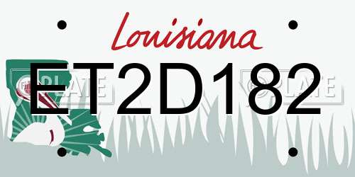 ET2D182 Louisiana License Plate