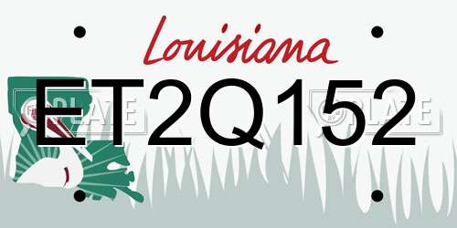 ET2Q152 Louisiana License Plate