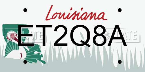 ET2Q8A Louisiana License Plate