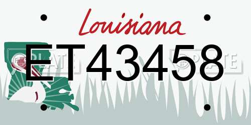 ET43458 Louisiana License Plate