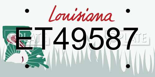 ET49587 Louisiana License Plate