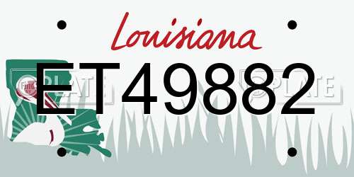 ET49882 Louisiana License Plate