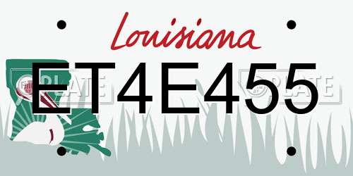 ET4E455 Louisiana License Plate