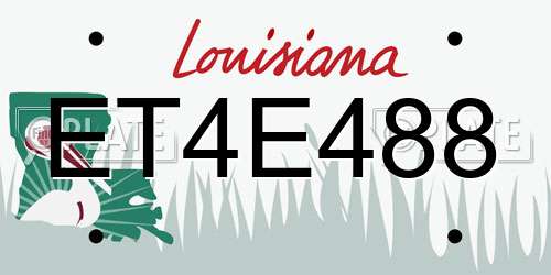 ET4E488 Louisiana License Plate