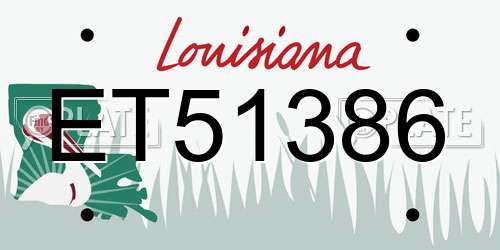 ET51386 Louisiana License Plate