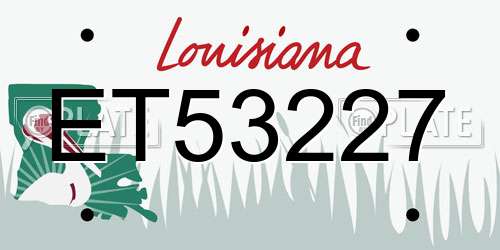 ET53227 Louisiana License Plate
