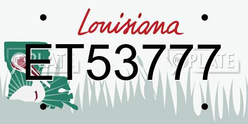 ET53777 Louisiana License Plate