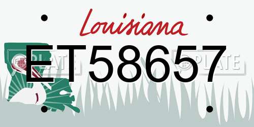 ET58657 Louisiana License Plate