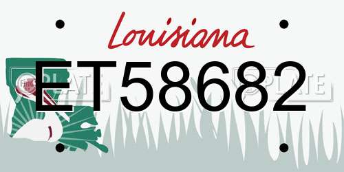 ET58682 Louisiana License Plate