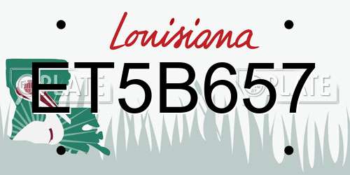 ET5B657 Louisiana License Plate