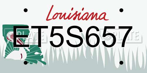 ET5S657 Louisiana License Plate