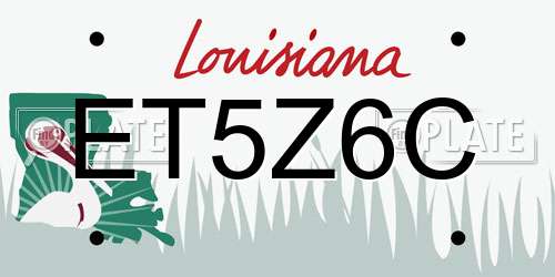 ET5Z6C Louisiana License Plate