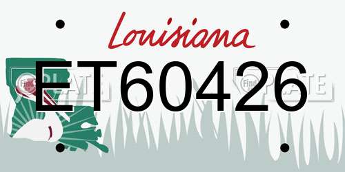 ET60426 Louisiana License Plate