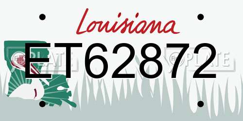 ET62872 Louisiana License Plate