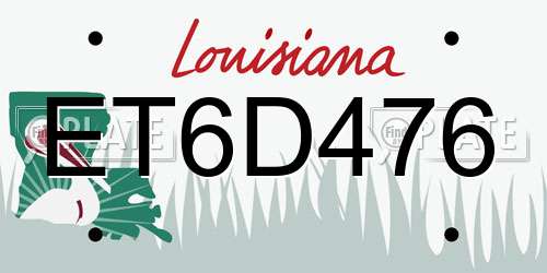 ET6D476 Louisiana License Plate