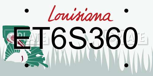 ET6S360 Louisiana License Plate