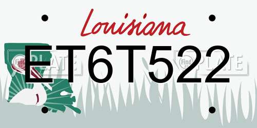 ET6T522 Louisiana License Plate