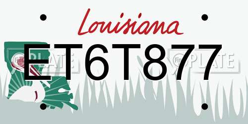 ET6T877 Louisiana License Plate