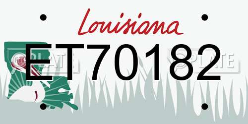 ET70182 Louisiana License Plate