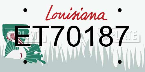 ET70187 Louisiana License Plate