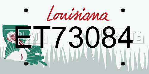 ET73084 Louisiana License Plate