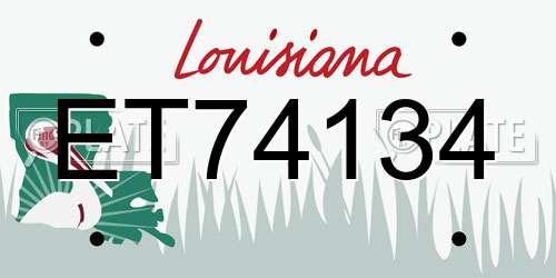ET74134 Louisiana License Plate