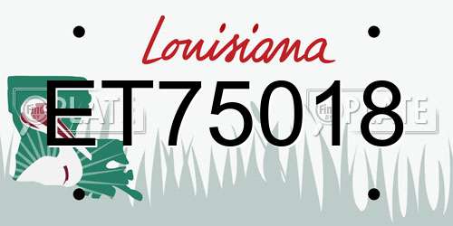 ET75018 Louisiana License Plate
