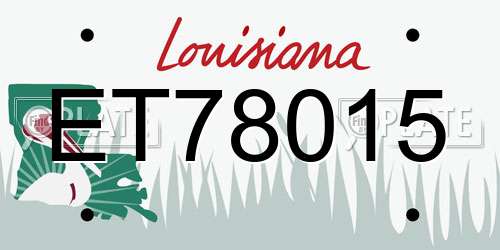 ET78015 Louisiana License Plate