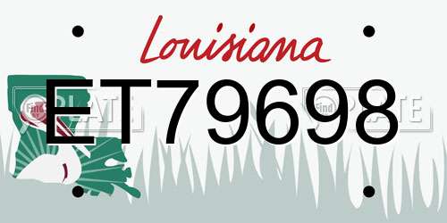 ET79698 Louisiana License Plate
