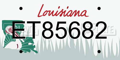 ET85682 Louisiana License Plate