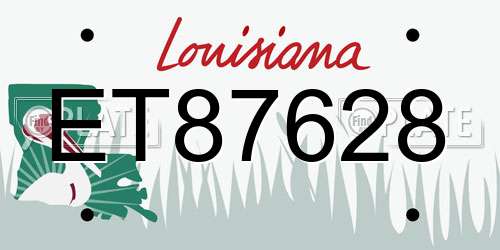 ET87628 Louisiana License Plate