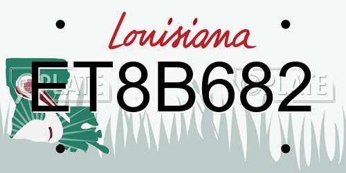 ET8B682 Louisiana License Plate