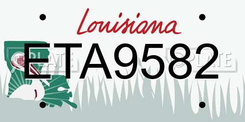 ETA9582 Louisiana License Plate