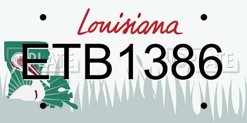 ETB1386 Louisiana License Plate