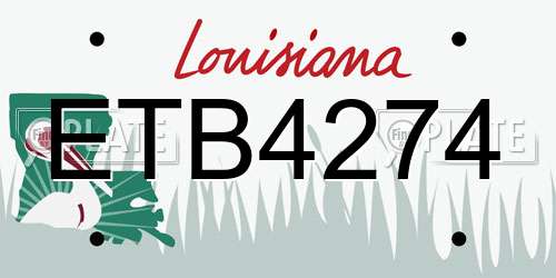 ETB4274 Louisiana License Plate