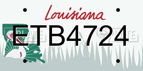 ETB4724 Louisiana License Plate